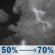 Tonight: Showers and thunderstorms likely before 4am, then showers and thunderstorms likely. Mostly cloudy, with a low around 68. Northeast wind around 6 mph. Chance of precipitation is 70%. New rainfall amounts between a half and three quarters of an inch possible. Tonight: Showers And Thunderstorms Likely
