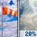 Monday: A slight chance of showers and thunderstorms after 3pm. Partly sunny, with a high near 81. South southwest wind 15 to 21 mph, with gusts as high as 28 mph. Chance of precipitation is 20%. New rainfall amounts less than a tenth of an inch possible. Monday: Partly Sunny then Slight Chance Showers And Thunderstorms