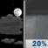 Sunday Night: Partly Cloudy then Slight Chance Rain Showers